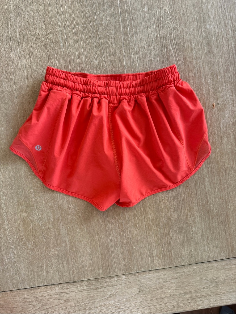 Lululemon Hotty Hot Lined Running Shorts Size 2 Coral Red